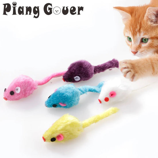 Fuzzy Mouse Cat Toys | Set of 10 Plush Mice for Kittens & Cats