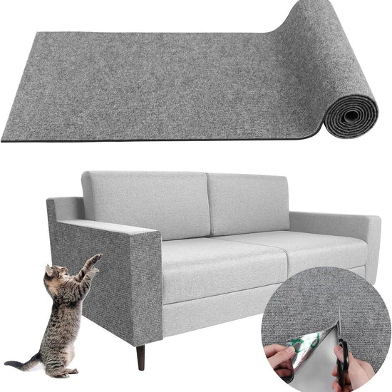 Self-Adhesive Cat Carpet Mat | Trimmable Polyester Cover for Cat Trees & Furniture