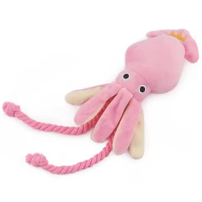 Cotton Rope Octopus Toy | Squeaky Chew & Teeth Cleaning Toy for Dogs & Cats