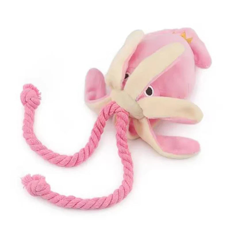 Cotton Rope Octopus Toy | Squeaky Chew & Teeth Cleaning Toy for Dogs & Cats