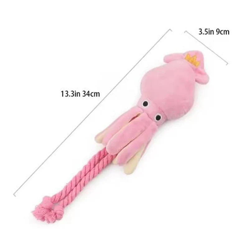 Cotton Rope Octopus Toy | Squeaky Chew & Teeth Cleaning Toy for Dogs & Cats
