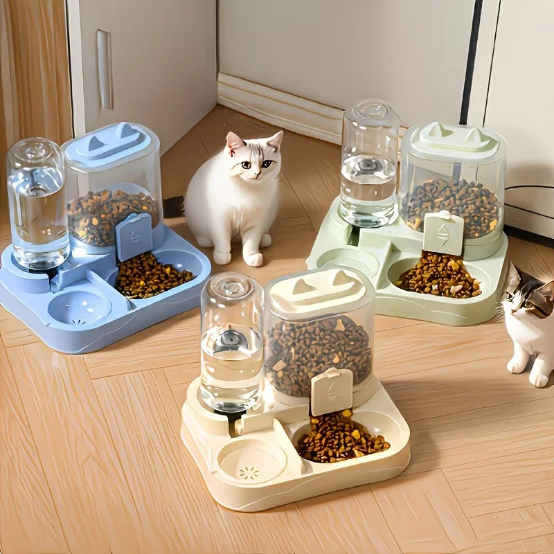 2-in-1 Pet Feeder & Water Dispenser | Dry & Wet Separation Bowl for Cats & Dogs