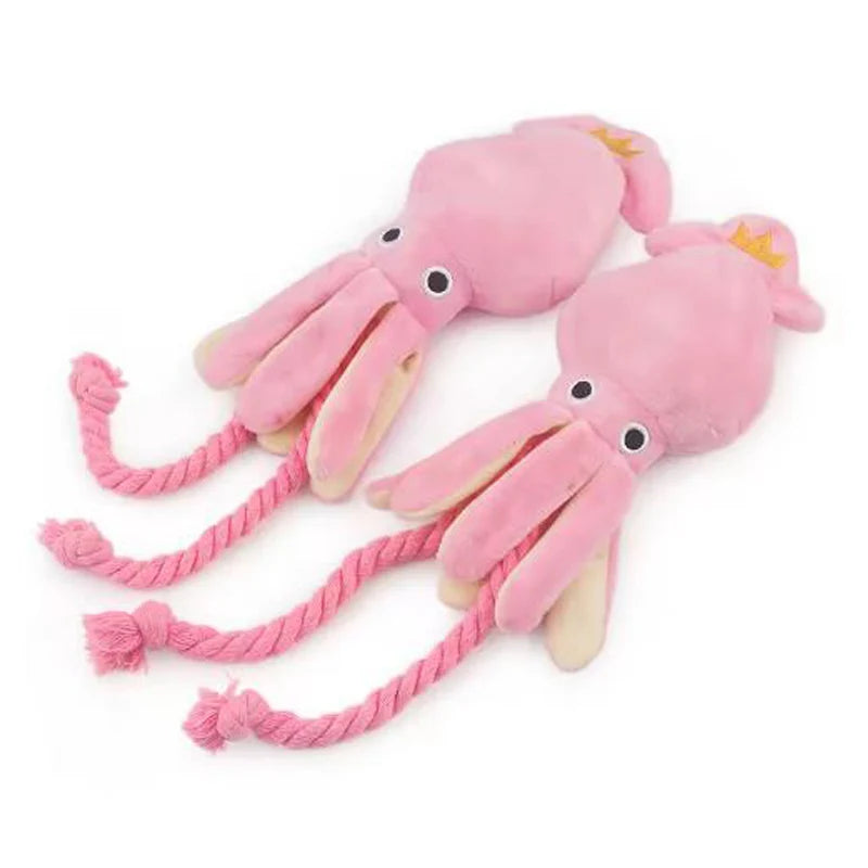 Cotton Rope Octopus Toy | Squeaky Chew & Teeth Cleaning Toy for Dogs & Cats