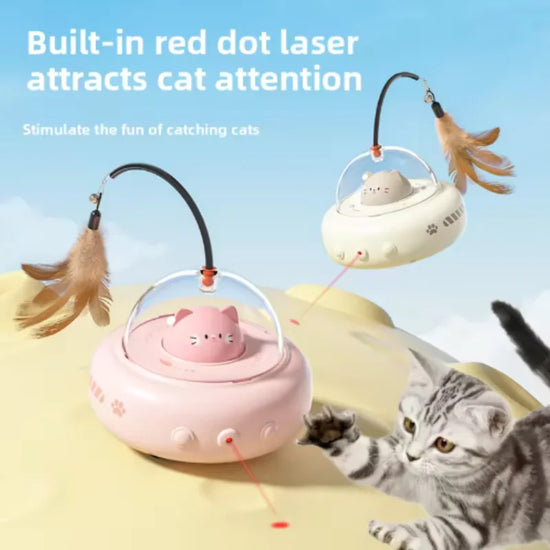 Electric Feather Teaser Wand | Rechargeable Interactive Cat Toy with Motion Sensing
